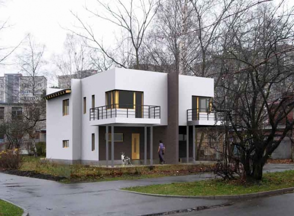 Divģimeņu dzīvojamā ēka Rīgā. Arhitektūra Astrīda Kroģere, būvkonstrukcijas Kazimirs Kahovskis